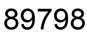 Number 89798 black image