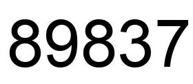 Number 89837 black image