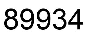 Número 89934 imagen negro