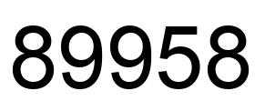 Number 89958 black image