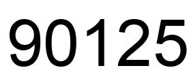 Number 90125 black image