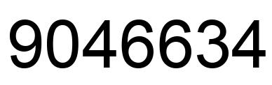 Number 9046634 black image