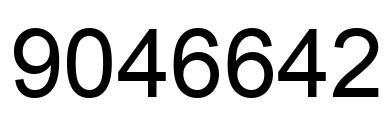 Number 9046642 black image