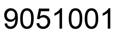 Number 9051001 black image