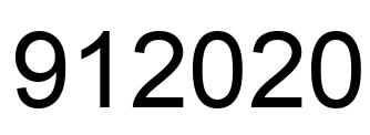 Number 912020 black image