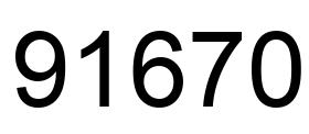 Number 91670 black image