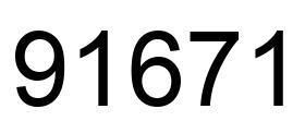 Number 91671 black image