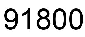 Número 91800 imagen negro