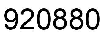 Number 920880 black image