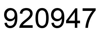 Number 920947 black image