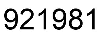 Number 921981 black image