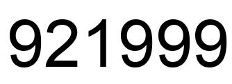Number 921999 black image