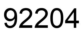 Number 92204 black image