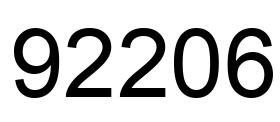 Number 92206 black image