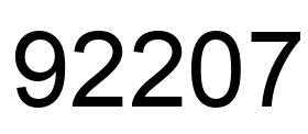 Number 92207 black image