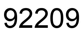 Number 92209 black image