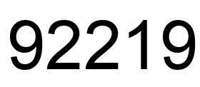 Number 92219 black image
