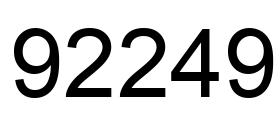 Number 92249 black image