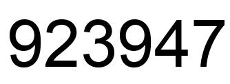 Number 923947 black image