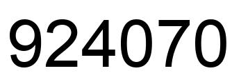 Number 924070 black image
