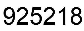 Number 925218 black image