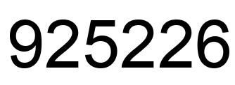 Number 925226 black image