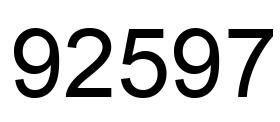 Number 92597 black image