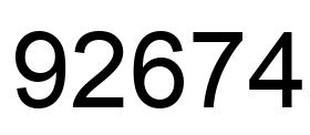 Number 92674 black image