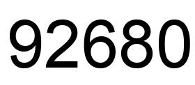 Number 92680 black image
