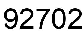 Number 92702 black image