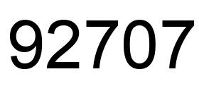 Number 92707 black image