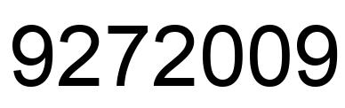 Number 9272009 black image