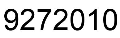 Number 9272010 black image