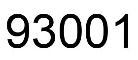 Número 93001 imagen negro