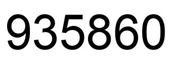 Number 935860 black image