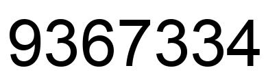 Number 9367334 black image