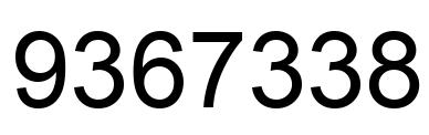 Number 9367338 black image