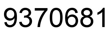 Number 9370681 black image