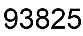Number 93825 black image