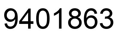 Number 9401863 black image