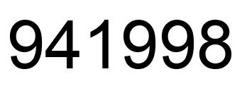 Number 941998 black image