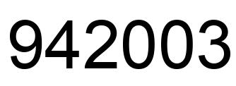 Number 942003 black image