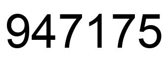 Number 947175 black image