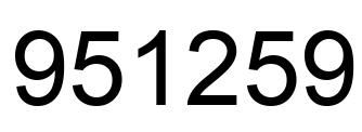 Number 951259 black image