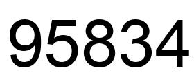 Number 95834 black image