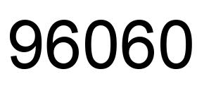 Number 96060 black image