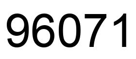 Number 96071 black image