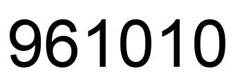 Number 961010 black image