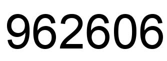 Number 962606 black image