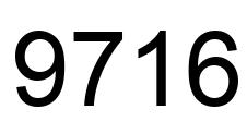 Number 9716 black image